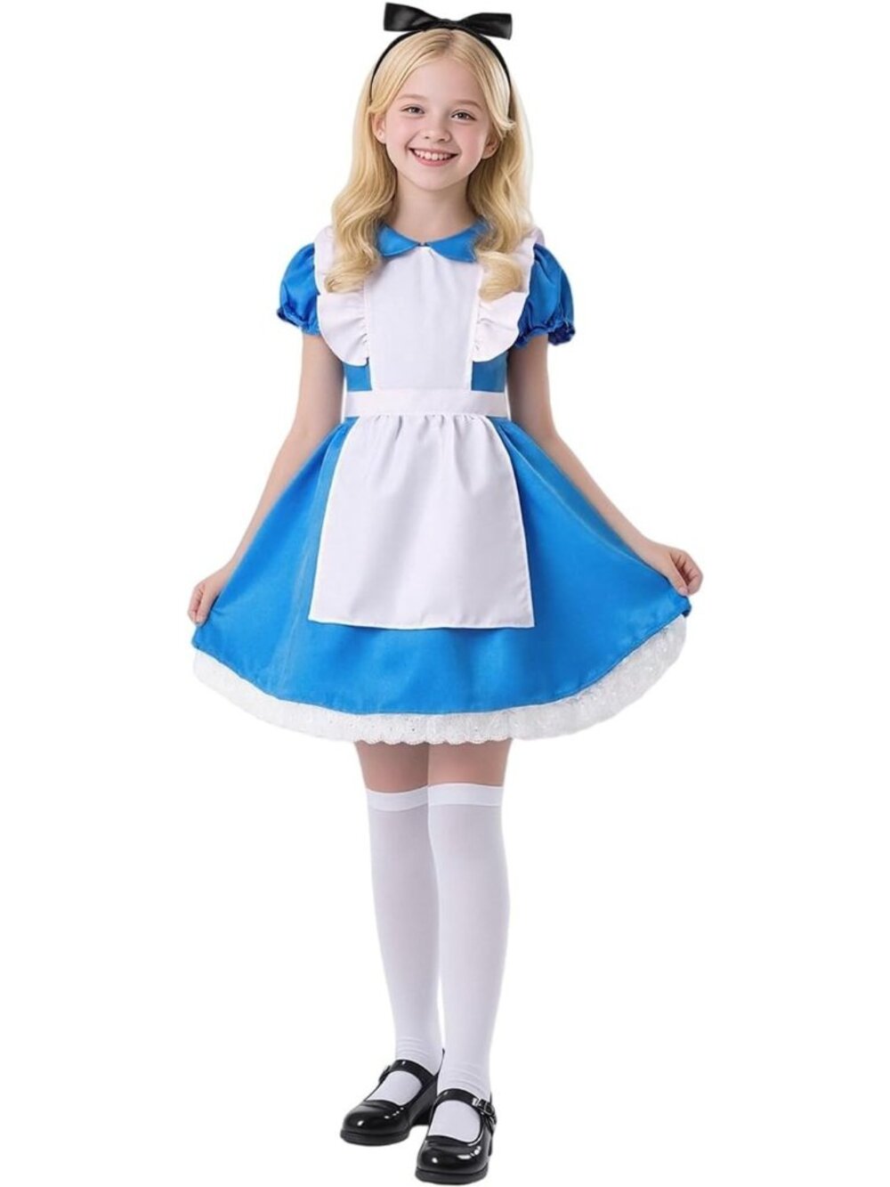 Teen Blue Alice Dress Halloween Costume Princess w/ Accessories Junior 13-14 Y